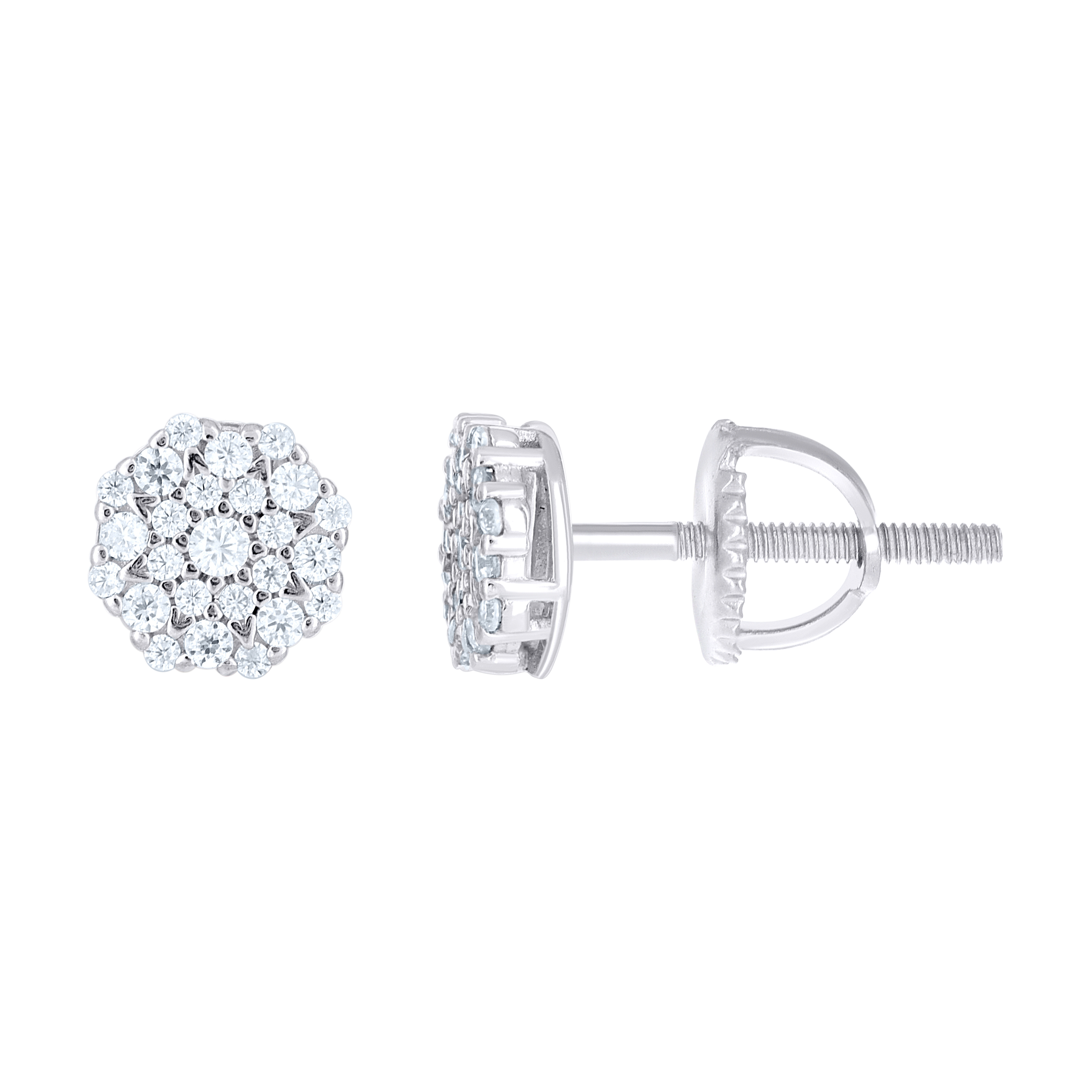 925 Sterling Silver Womens Round 0.29ct Moissanite Round Stud Earrings